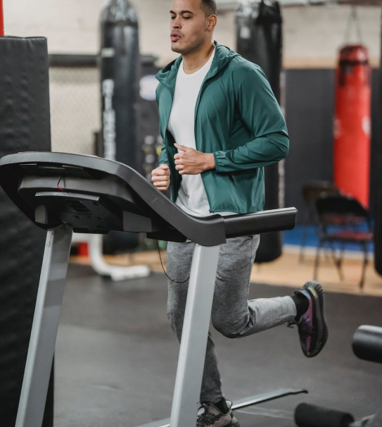 person running on a treadmill