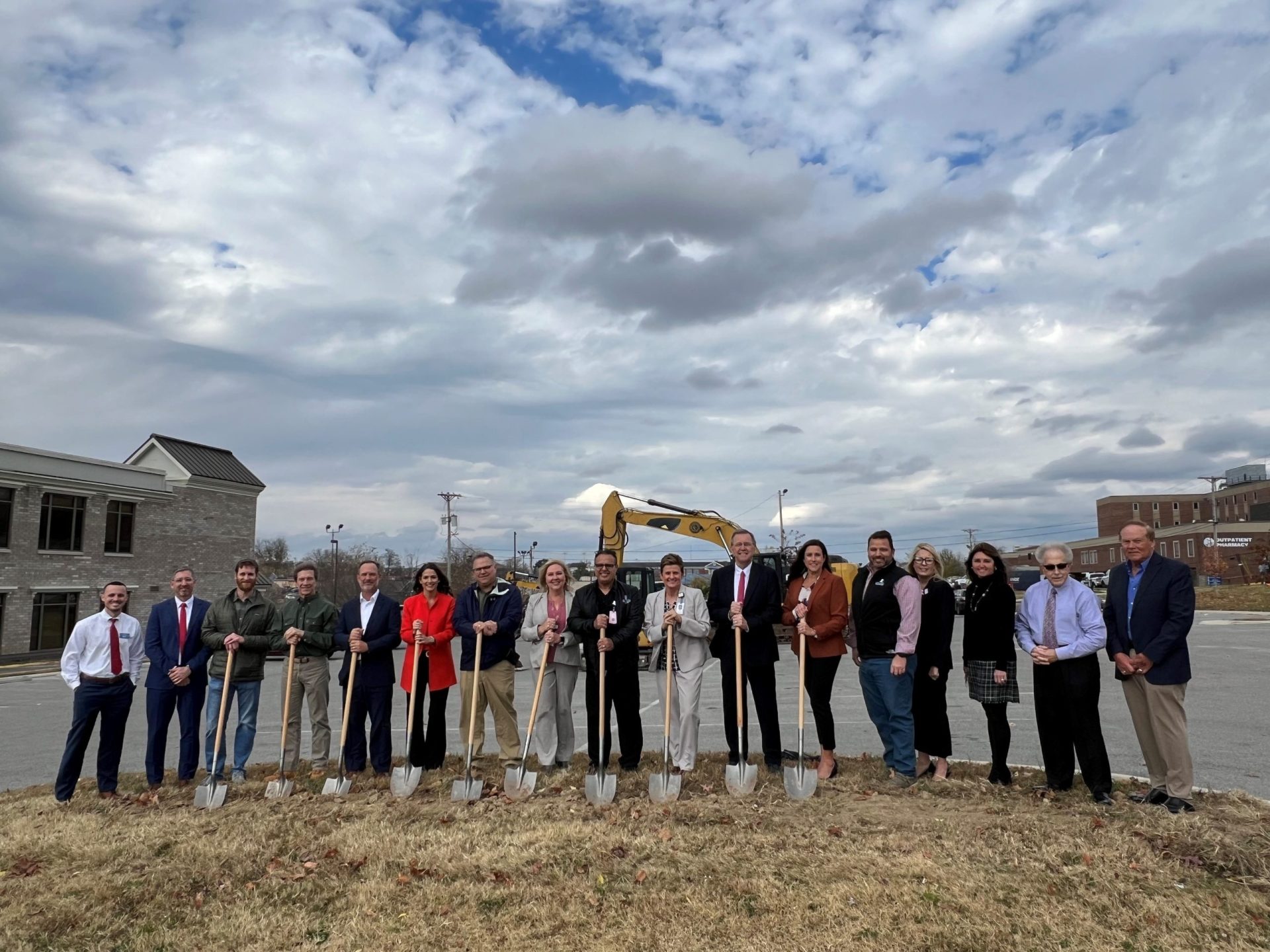 Left to right are Tyler Mitchell, First National Bank; Tim McDermott, Chief Information Officer; Justin Cumby, CEO of J Cumby Construction; Peter Metts, President AEI Architects and Planners; Luke Hill, Chief Legal Counsel; Dr. Stacy Brewington, interventional cardiologist at Tennessee Heart; Tommye Rena Wells, Chief Financial Officer at CRMC; Dr. Mariano Battaglia, interventional cardiologist at Tennessee Heart; Putnam County Mayor Randy Porter; City of Cookeville Mayor Laurin Wheaton; City of Cookeville Councilman Ali Bagci; Amy Rich, Chief Nursing Officer at CRMC; Angel Lewis, Chief Human Resources Officer at CRMC; Wayne Nabors, Putnam County Clerk; and Baxter Mayor John Martin.